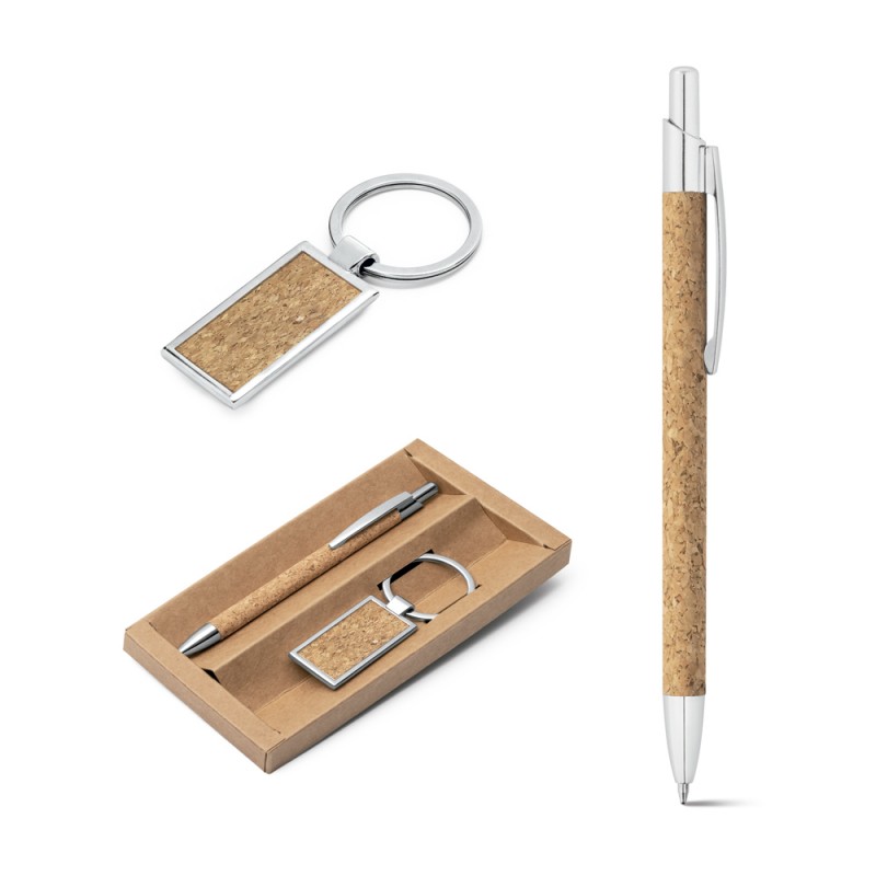 Set Bagutta con Penna e Portachiavi Blu – Bloom Oro Gioielleria